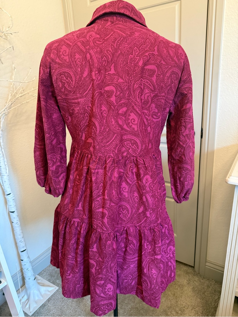 Maeve Pink Paisley Button-Front Dress - Picture 3 of 8